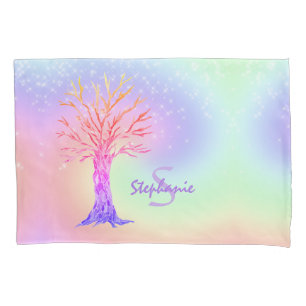 Girl Rainbow Glitzern Monogram Name Pillowcase Kissenbezug