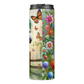 Girl Rainbow Horse Butterfly Meadow Magic Thermosbecher (Rückseite)