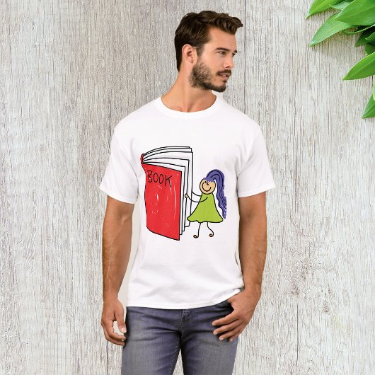 Girl Reading a Book Mens T - Shirt
