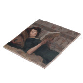 Girl Reading a Book (Reclining on a Divan) Fliese (Seite)