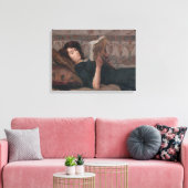 Girl Reading a Book (Reclining on a Divan) Leinwanddruck (Insitu (Wohnzimmer))