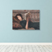 Girl Reading a Book (Reclining on a Divan) Leinwanddruck (Insitu (Holzboden))