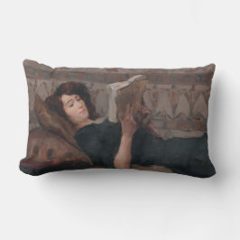 Girl Reading a Book (Reclining on a Divan) Lendenkissen