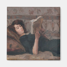 Girl Reading a Book (Reclining on a Divan) Magnet