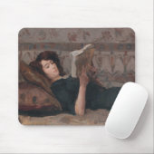 Girl Reading a Book (Reclining on a Divan) Mousepad (Mit Mouse)
