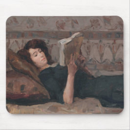 Girl Reading a Book (Reclining on a Divan) Mousepad