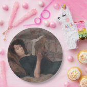 Girl Reading a Book (Reclining on a Divan) Pappteller (Party)