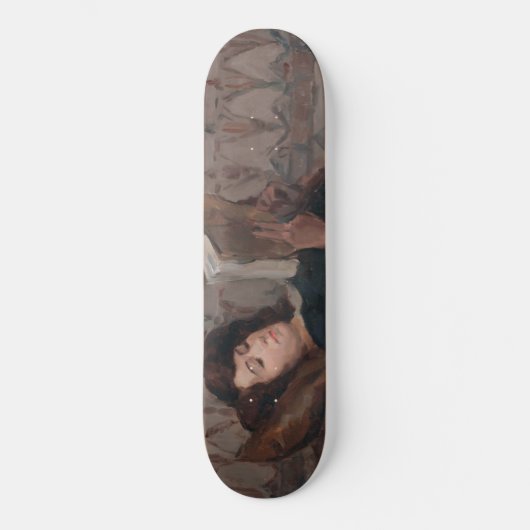 Girl Reading a Book (Reclining on a Divan) Skateboard (Vorderseite)
