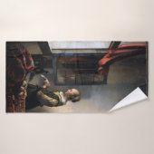 Girl Reading a Letter at a Open Window, Vermeer Badehandtuch (Badehandtuch)