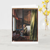 Girl Reading a Letter at a Open Window, Vermeer Karte (Gelbe Blume)