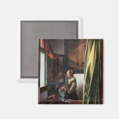 Girl Reading a Letter at a Open Window, Vermeer Magnet (Vorderseite/Rückseite)
