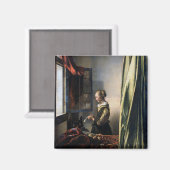 Girl Reading a Letter at a Open Window, Vermeer Magnet (Vorderseite/Rückseite)