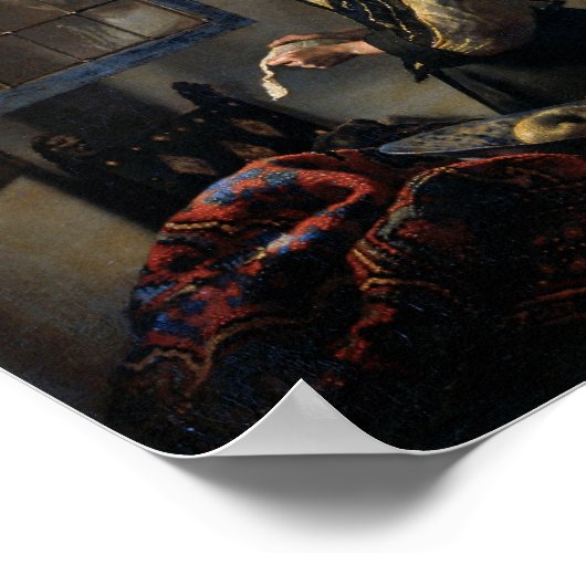 Girl Reading a Letter at a Open Window, Vermeer Poster (Ecke)