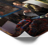 Girl Reading a Letter at a Open Window, Vermeer Poster (Ecke)