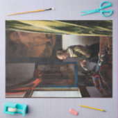 Girl Reading a Letter at a Open Window, Vermeer Seidenpapier (Basteln)