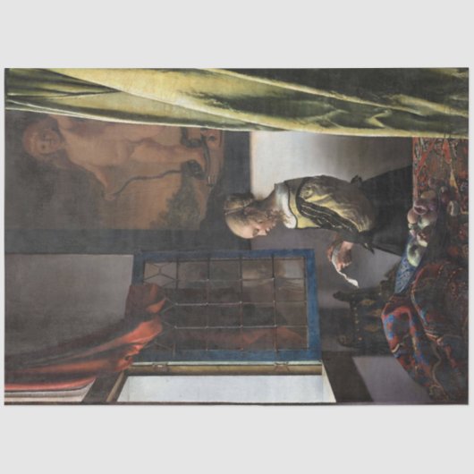 Girl Reading a Letter at a Open Window, Vermeer Seidenpapier (Vorderseite)