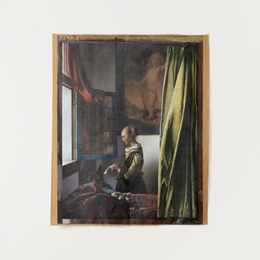 Girl Reading a Letter at a Open Window, Vermeer Wandteppich (Vorderseite)