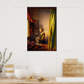 Girl Reading a Letter at an Open Window by Vermeer Poster (Küche)