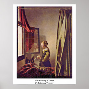 Girl Reading A Letter By Johannes Vermeer Poster