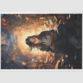 Girl Reading Books 2 Decoupage Paper Seidenpapier (Vorderseite)