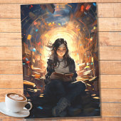 Girl Reading Books 2 Decoupage Paper Seidenpapier