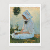 Girl reading by a stream, Sargent 1888 Postkarte (Vorderseite)