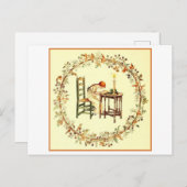 Girl Reading by Candlelight Postcard Postkarte (Vorne/Hinten)