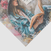 Girl Reading Collage Style Decoupage Paper Seidenpapier (Ausschnitt)