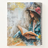 Girl Reading Collage Style Notizblock (Rückseite)