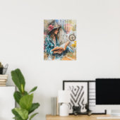 Girl Reading Collage Style Poster (Heimbüro)