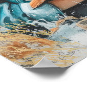 Girl Reading Collage Style Poster (Ecke)