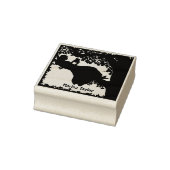 Girl Reading in Tree-Silhouette Gummistempel (Stempel)