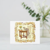 Girl Reading mit Daffodien Postkarte (Stehend Vorderseite)