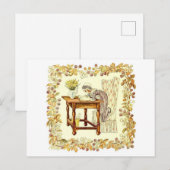 Girl Reading mit Daffodien Postkarte (Vorne/Hinten)