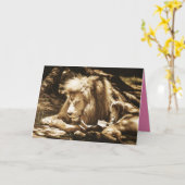 Girl Reading mit Löwengrußkarte Karte (Gelbe Blume)