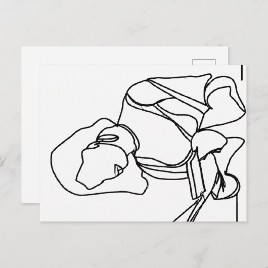 Girl Reading Postkarte (Vorne/Hinten)