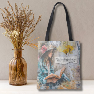 Girl Reading Quote Tasche