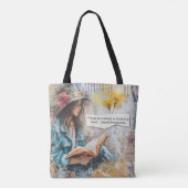 Girl Reading Quote Tasche (Rückseite)
