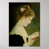Girl Reading Vintag Art Poster (Vorne)