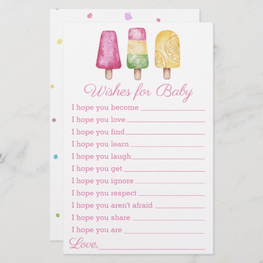 Girl Ready to Pop Summer Baby Dusche (Vorne/Hinten)