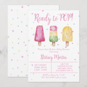 Girl Ready to Pop Summer Baby Dusche Einladung (Vorne/Hinten)