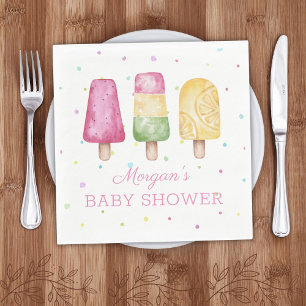 Girl Ready to Pop Summer Baby Dusche Serviette