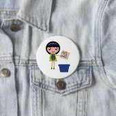 Girl Recycelnd Pizza Box Fun Öko Friendly Button (Beispiel)