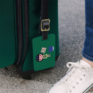 Girl Recycelnd Pizza Box Fun Öko Friendly Gepäckanhänger