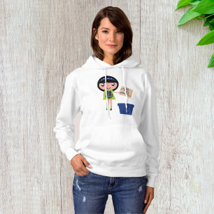 Girl Recycelnd Pizza Box Fun Öko Friendly Hoodie