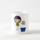 Girl Recycelnd Pizza Box Fun Öko Friendly Kaffeetasse (Mittel)
