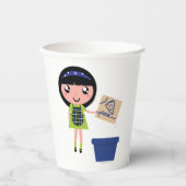 Girl Recycelnd Pizza Box Fun Öko Friendly Pappbecher (Vorderseite)