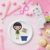 Girl Recycelnd Pizza Box Fun Öko Friendly Pappteller (Party)