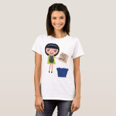 Girl Recycelnd Pizza Box Fun Öko Friendly T-Shirt (Vorne ganz)