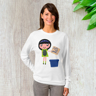 Girl Recycelnd Pizza Box Fun Öko Friendly T-Shirt